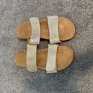 Vionic Samoa Gold Metallic Studded Slide Sandals Size 10